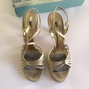 Nordstrom BP Leather Gold Sandal 11